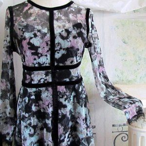JUNIOR DRESS, VINTAGE GO-GO, S-M, FIT n FLARE MOD GROOVY RETRO 60s Bust 34-36"